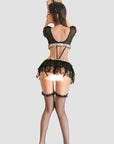 Multi-Piece Maid Lingerie Set (with Fishnet Stockings)