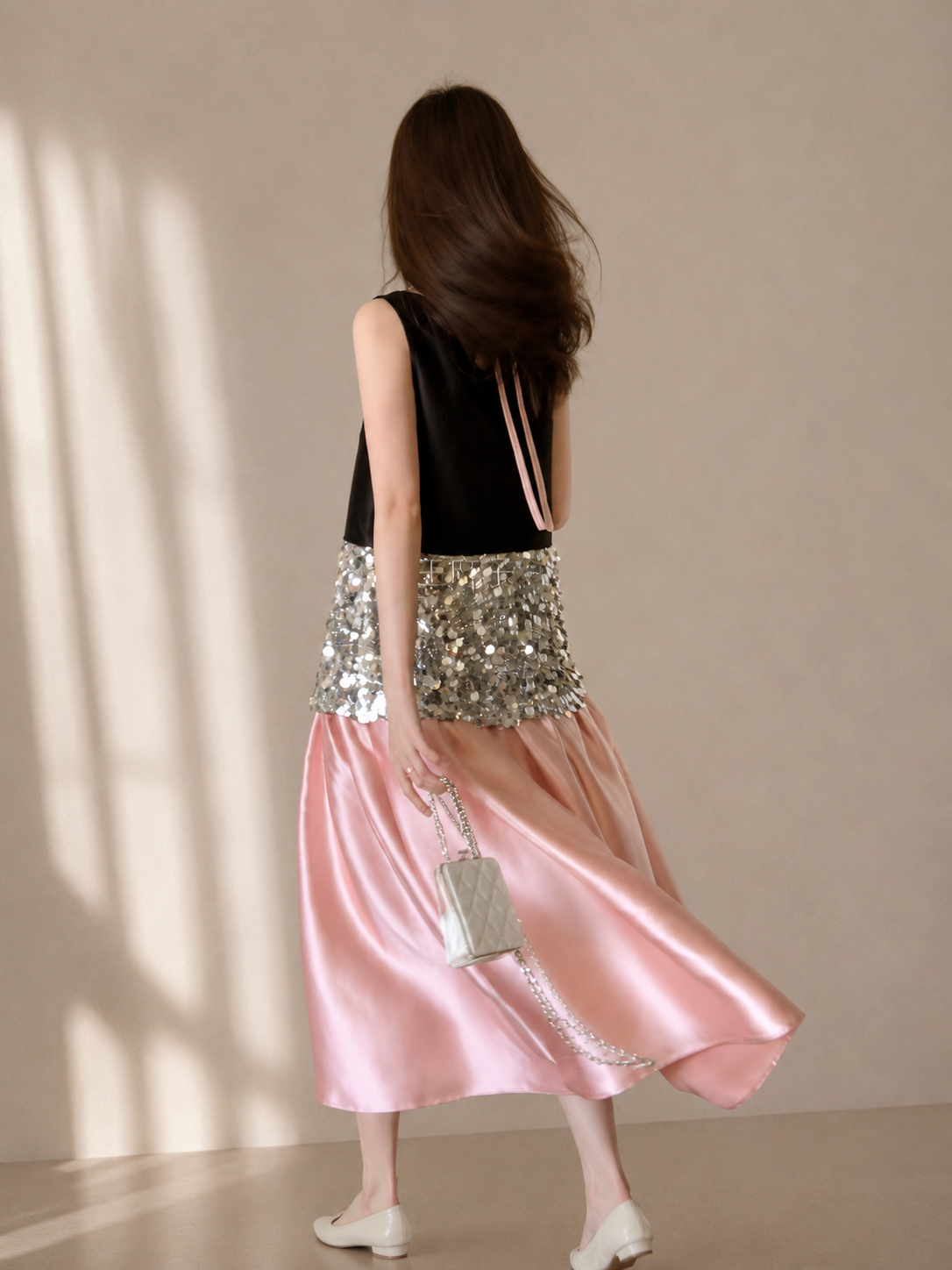Galaxy Sequin Satin Tank Top