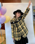 Yellow Plaid Blazer Jacket