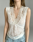 Korean Style Layered Lace V-Neck Camisole