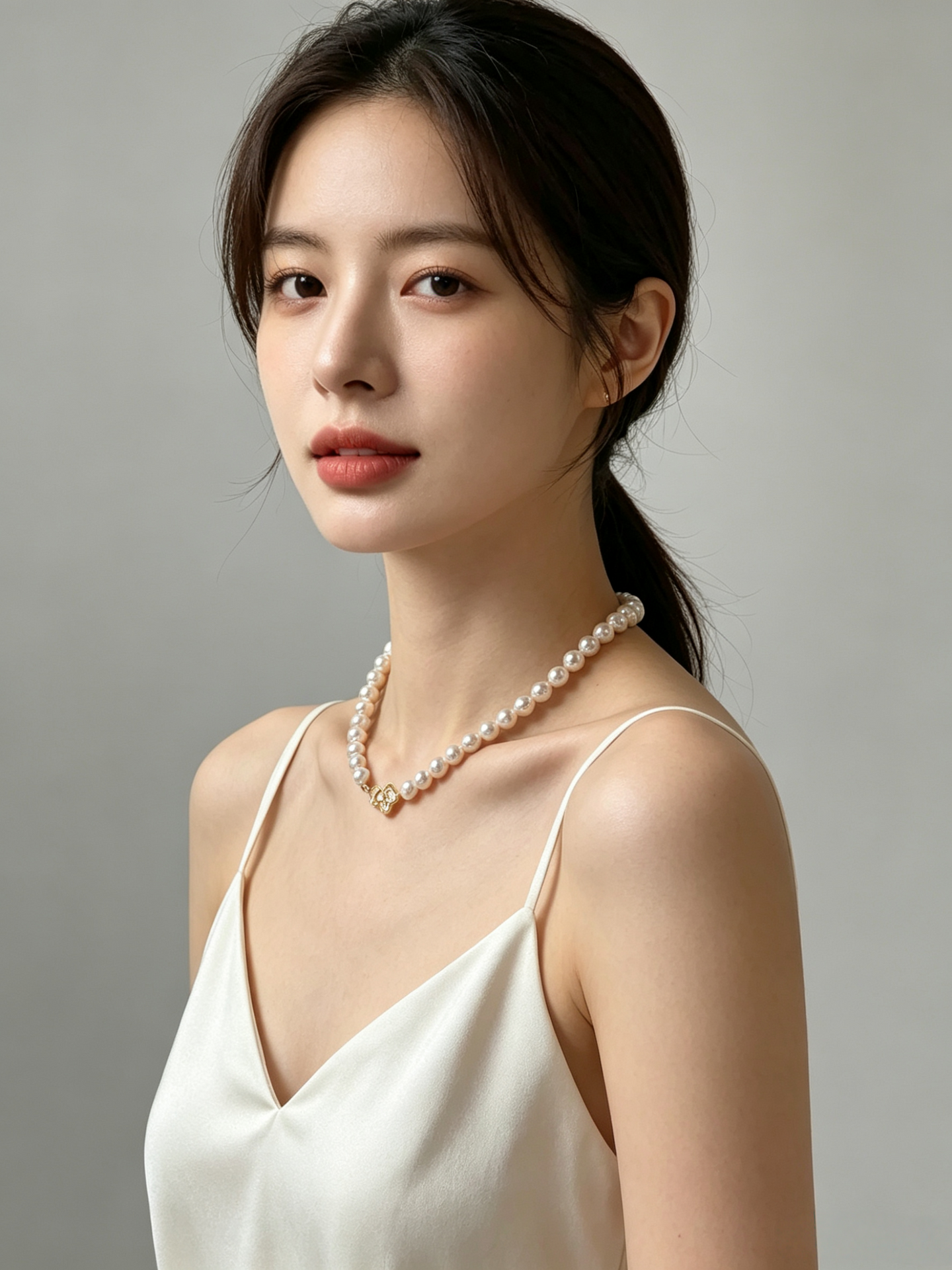 Korean-Inspired Floral Pearl Necklace