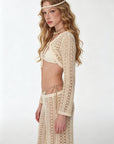 Crochet Hollow-Out Bikini 4-Piece Set