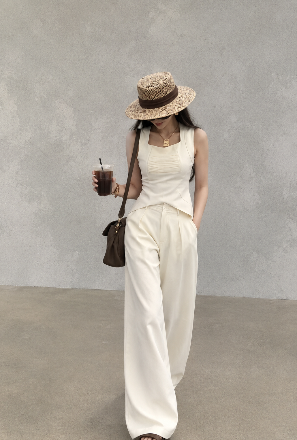 French-Style Slim-Fit Vest Top