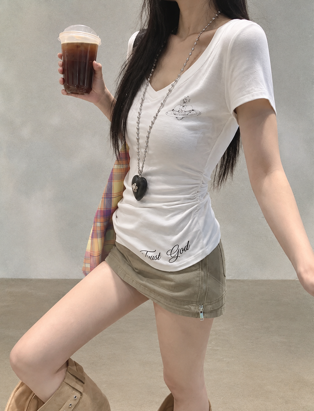 Minimalist V-Neck Fitted Top