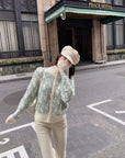Letter Jacquard Wool Thick Jacket