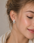 Irregular Hollow-Out Stud Earrings with 925 Silver Posts