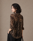 Vintage Luxe Leopard Chiffon Shirt