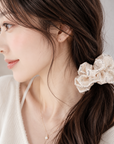 Luxury Korean-Inspired Silk Satin Rhinestone Scrunchie