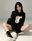 Triomphe Contrast Logo Knit Sweater with socks