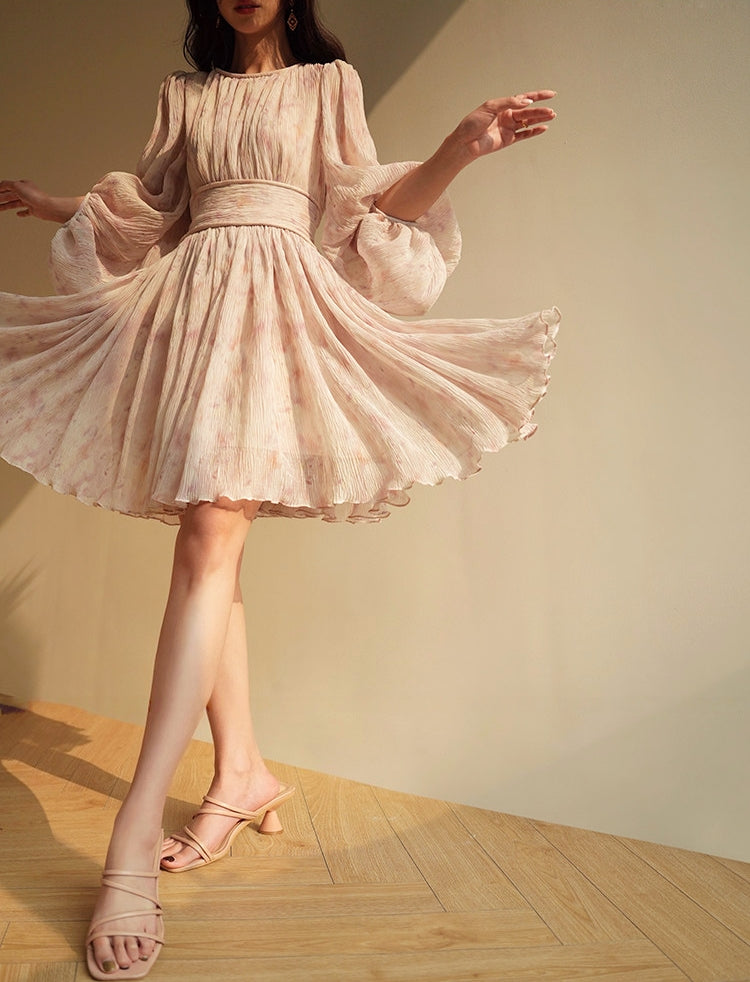 Smoky Lavender French Vintage Dress