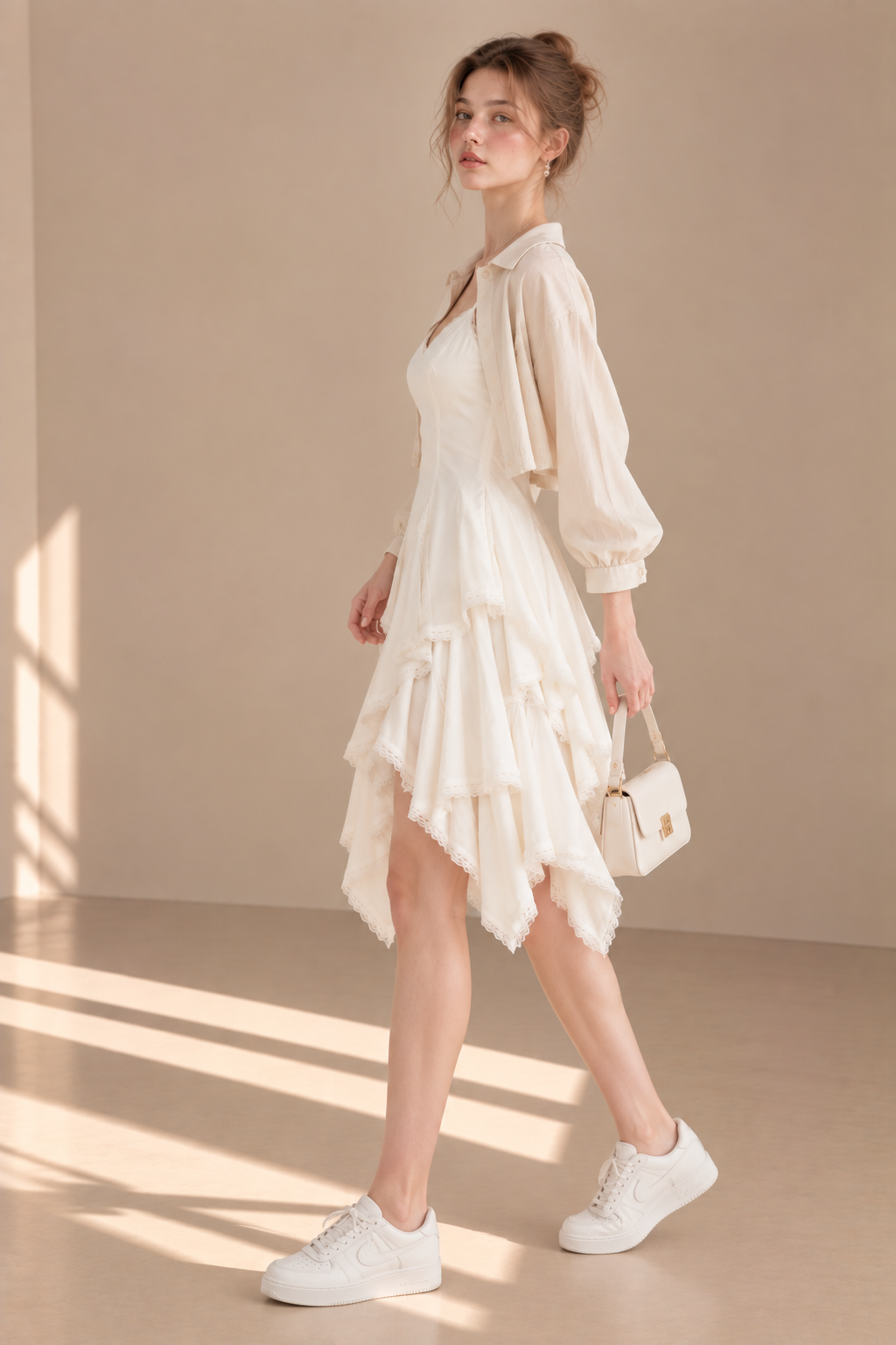 Lace-Trim V-Neck Cami Dress