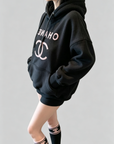 Fleece-Lined Oversized Contrast Hoodie Set