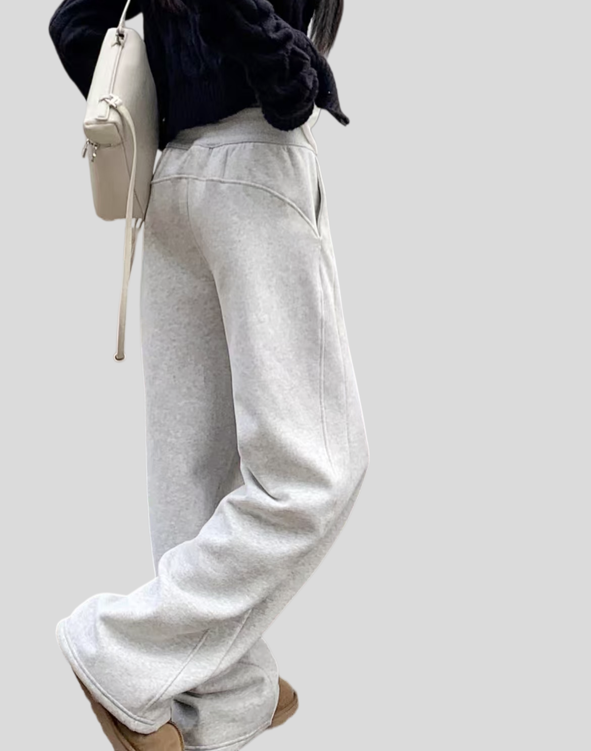 Fleece-Lined Lu’s Signature SCUBA Wide-Leg Pants