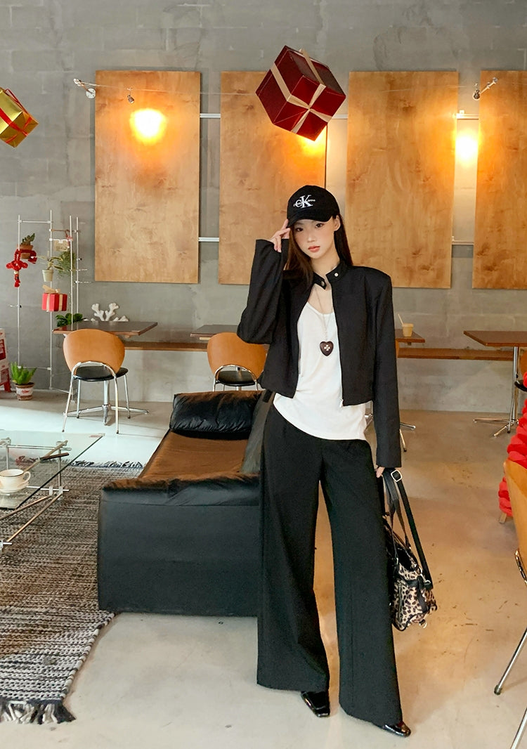 Sweet &amp; Cool Girl Style Stand Collar Jacket