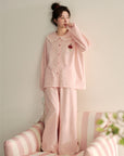 Plus-size cotton Peter collar pajama / lounewear set