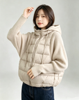 Heavyweight Recommendation 90% White Duck Down Knit Hooded Puffer Jacket