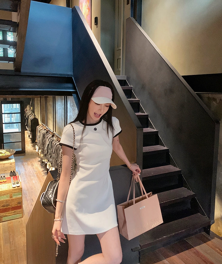 One-Piece Knitted Polo Dress