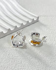 Irregular Letter 925 Silver Stud Earrings