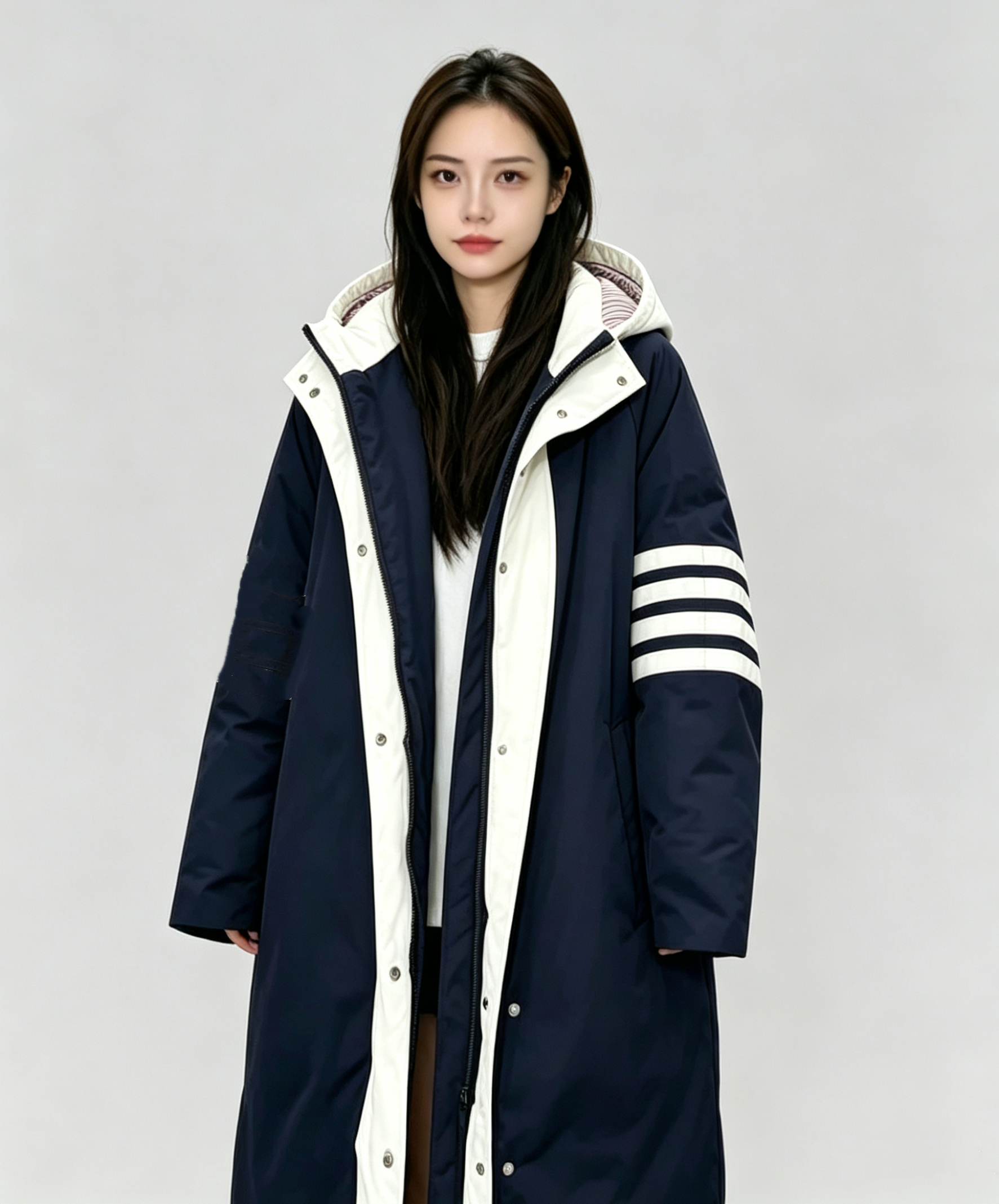 TB 90% White Duck Down Long Puffer Coat