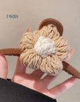 Flocked Handmade Knitted Flower Shark Clip