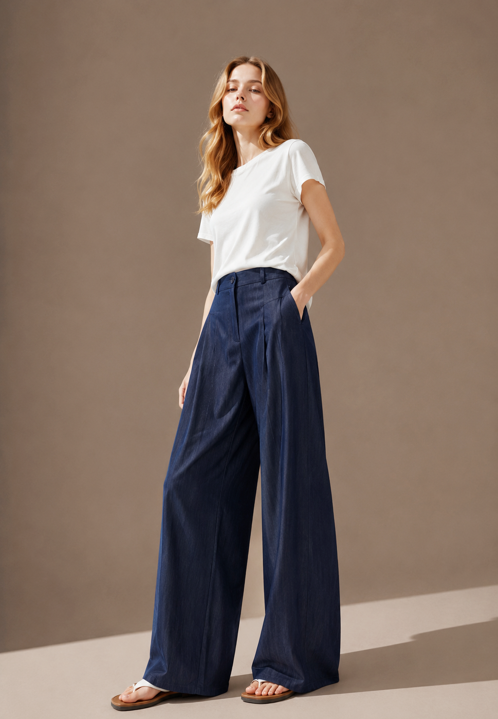 Old Money High-Waisted Wide-Leg Jeans