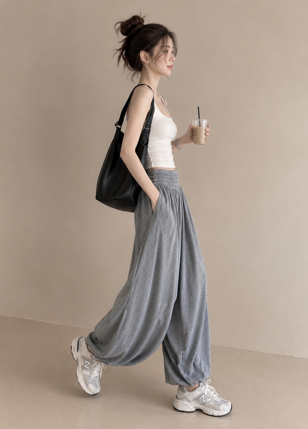 Relaxed Cropped Harem Pants