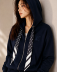 Ribbon Hoodie &amp; Wide-Leg Sweatpants Set