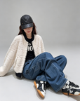 Diamond Quilted Faux Mink Eco-Friendly Fur Coat