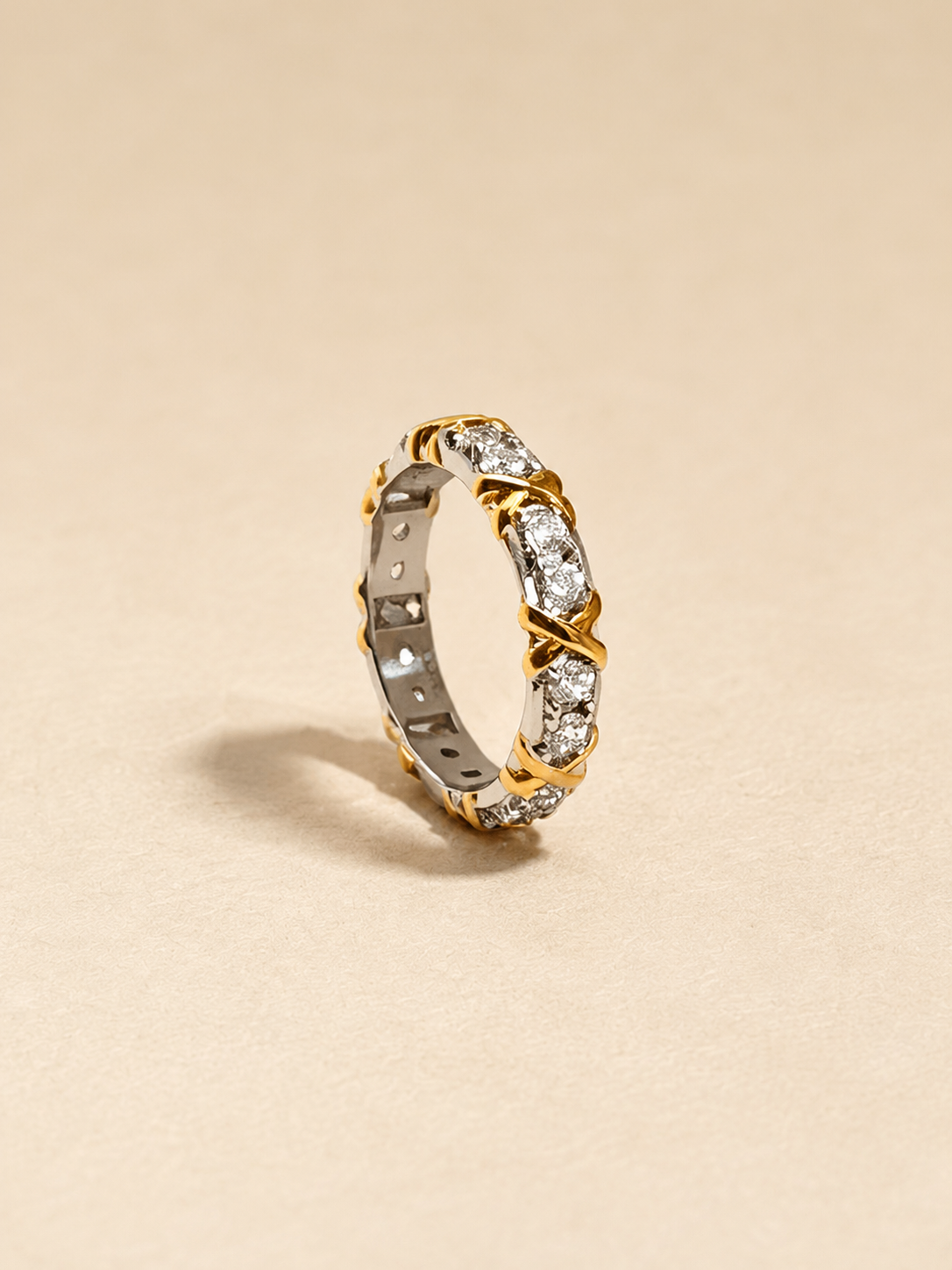 Two-Tone Crystal Eternity Ring