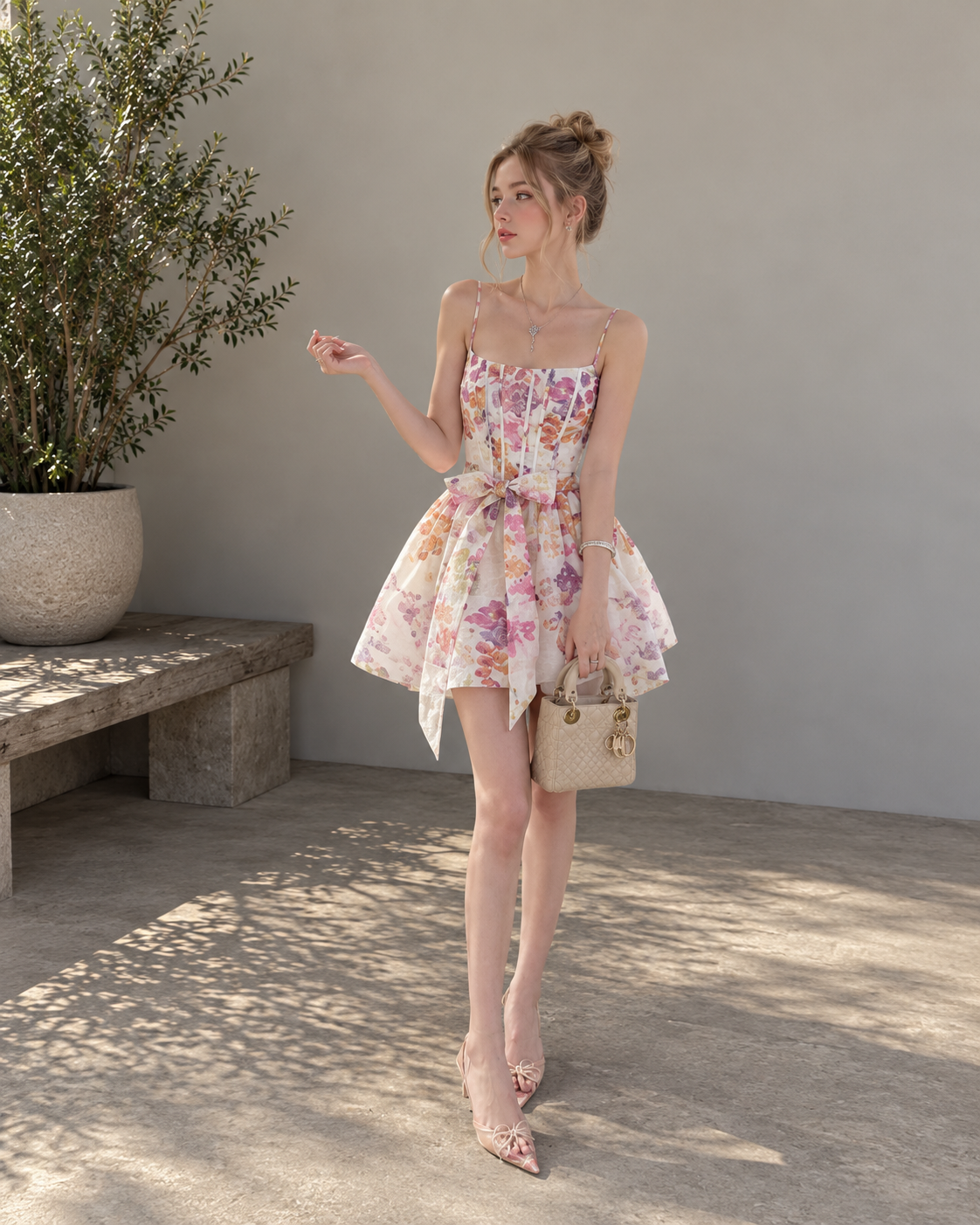 Floral Boned Cami Dress