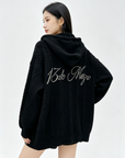 Pearl Embroidered Hooded Cardigan