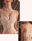 Pearl Open-Crotch Lace One-Piece Lingerie