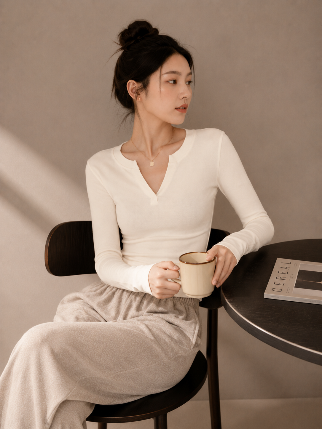 Korean AMTN Upgraded V-Neck Fleece-Lined Base Layer