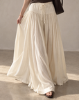 Pleated Waterfall Lyocell Palazzo Pants