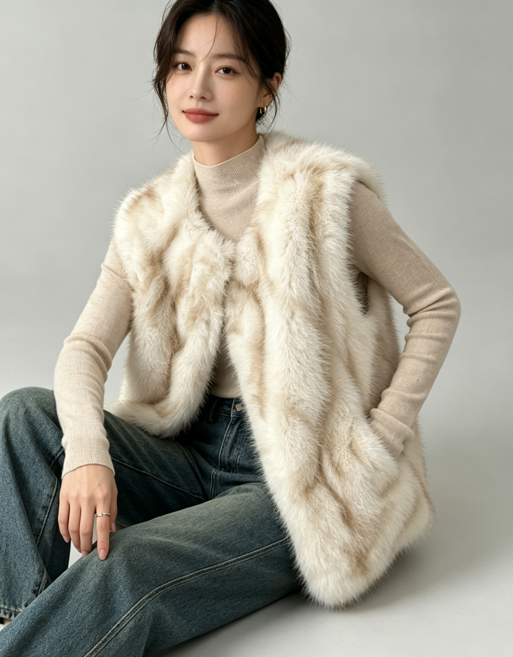 Fox Fur Gradient Vest