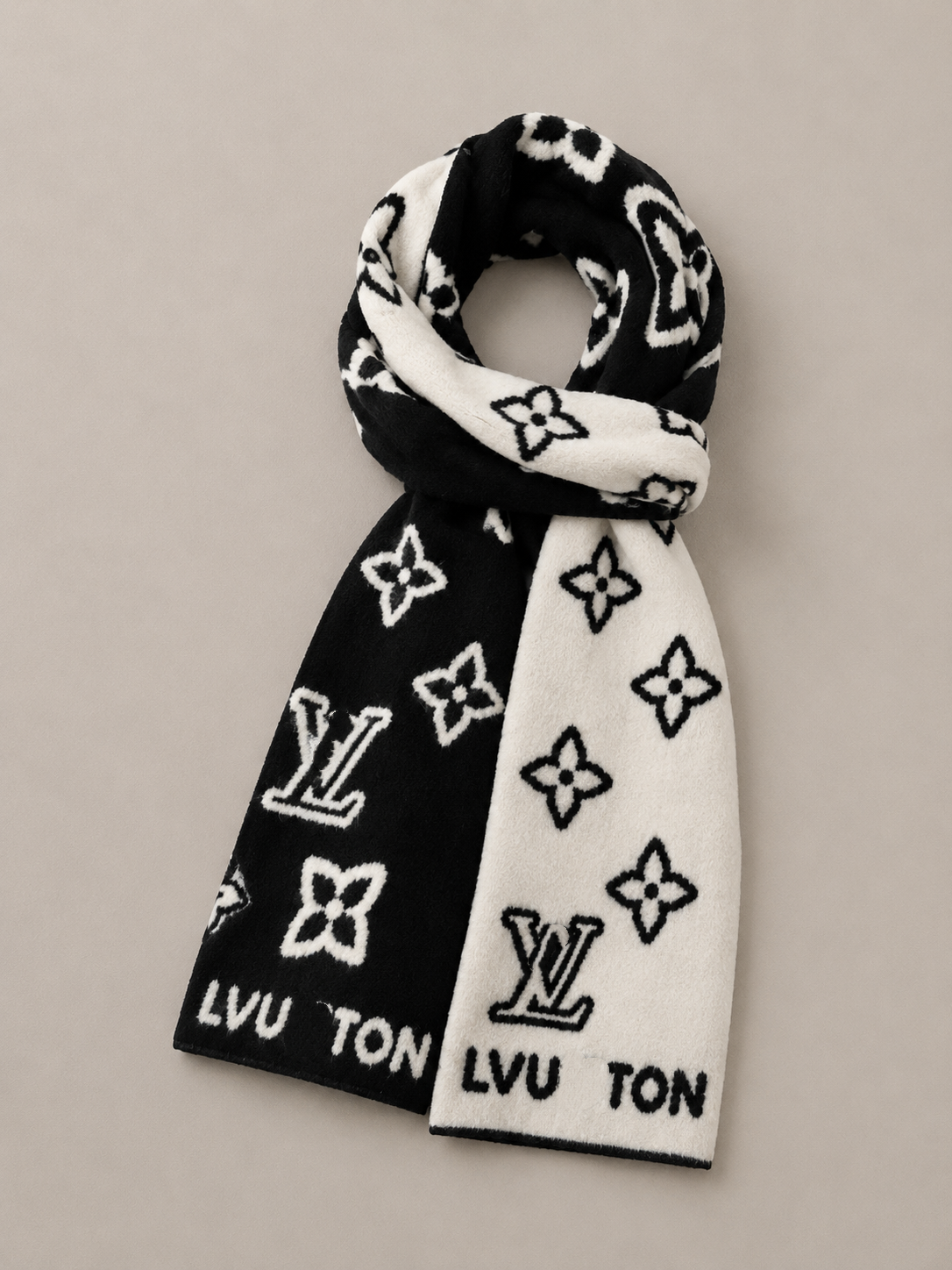 Reversible Cashmere Contrast Letter Scarf