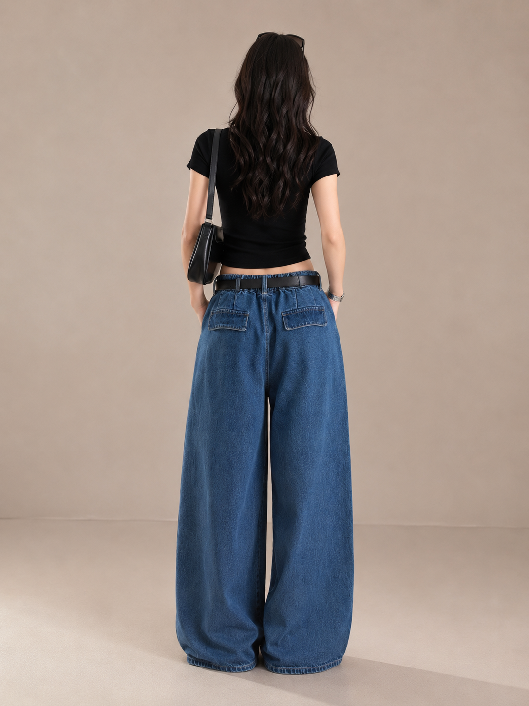 Vintage Double-Pleat Wide-Leg Jeans