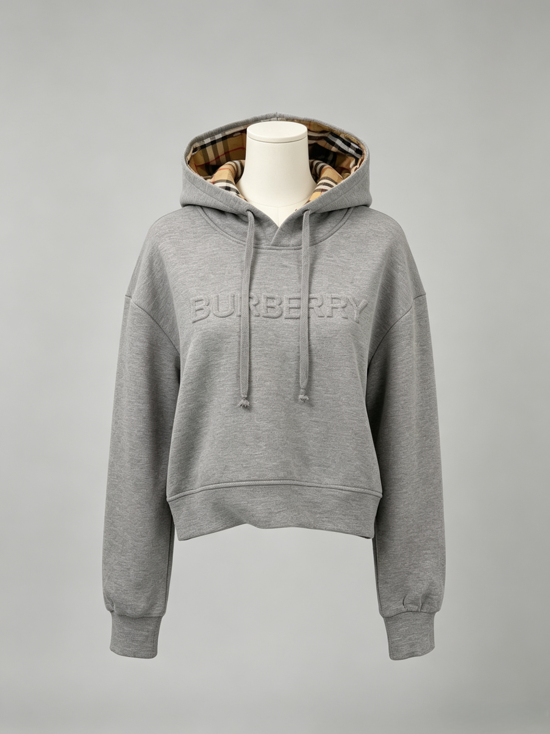 Embossed Print Hooded Sweatshirt