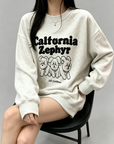 Korean-Style 380g Fleece-Lined Embroidered Sweatshirt
