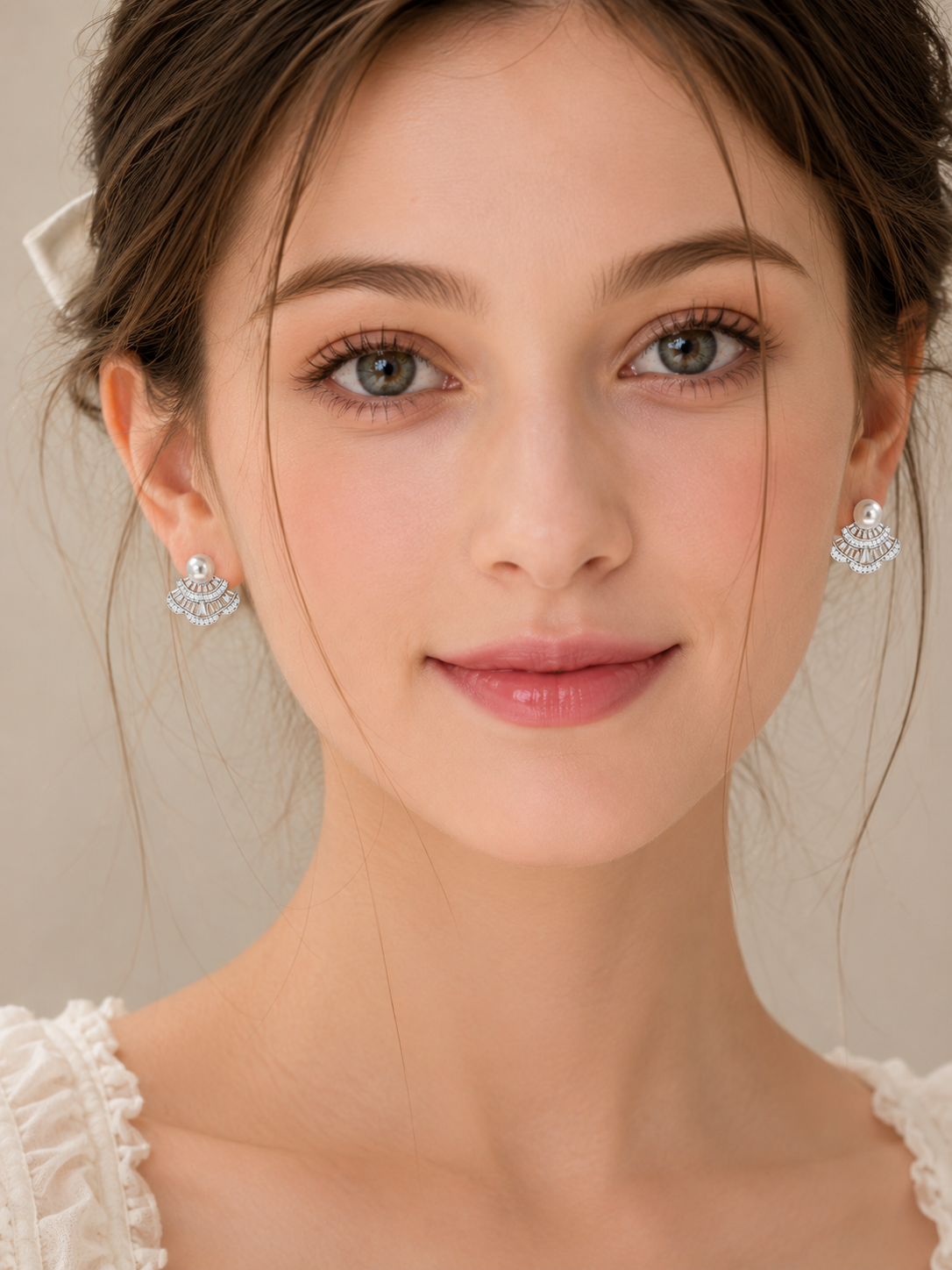 Vintage Pearl Fan Earrings