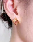 Ultra-delicate hollow abstract stud earrings