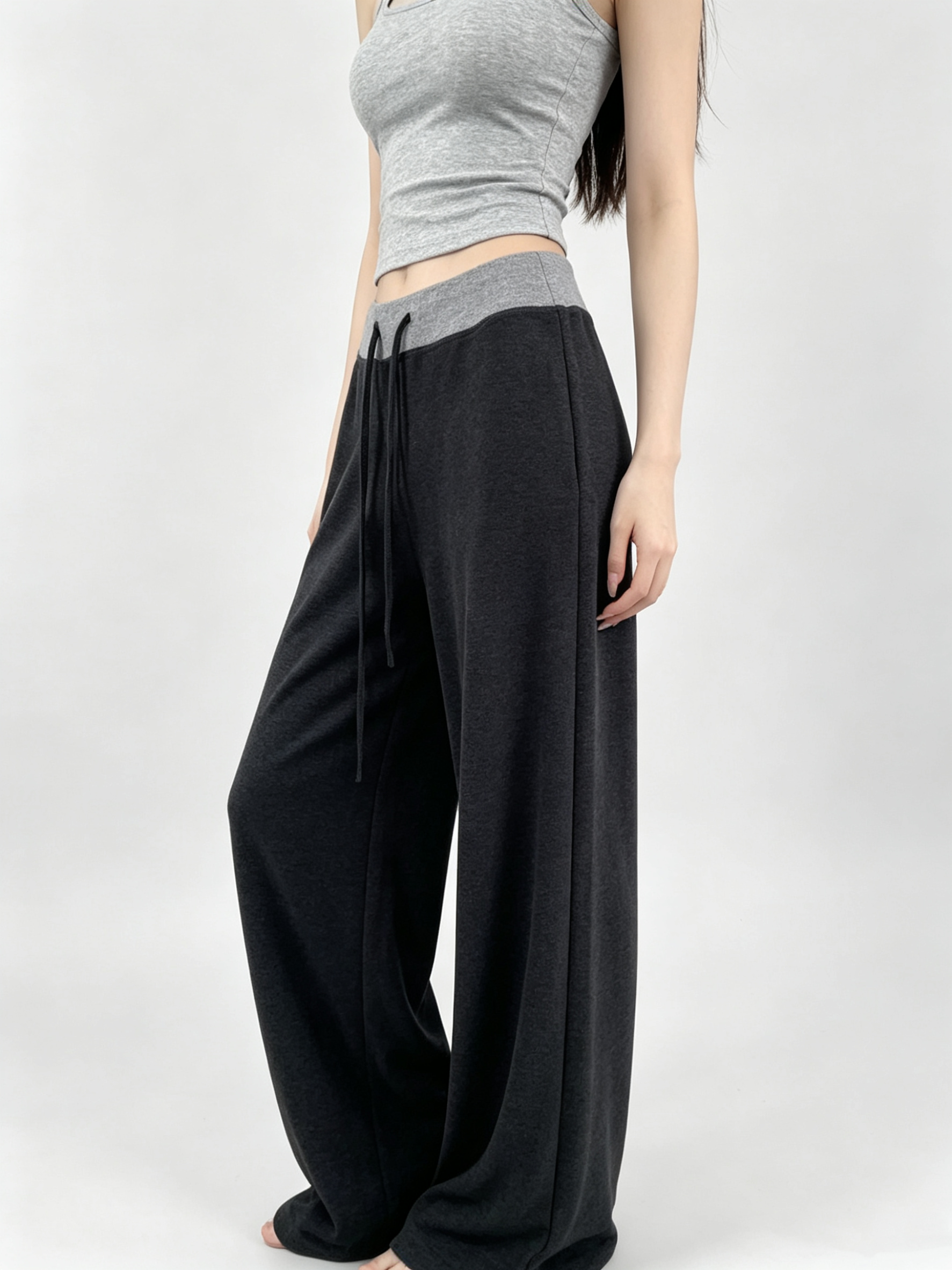 Ultra Draped Loose Straight-Leg “Shaking” Pants