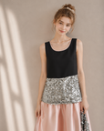 Galaxy Sequin Satin Tank Top