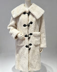 Wool-Blend Eco Faux Fur Mid-Length Coat