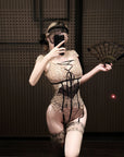 Lace-Trim Sheer Bodysuit