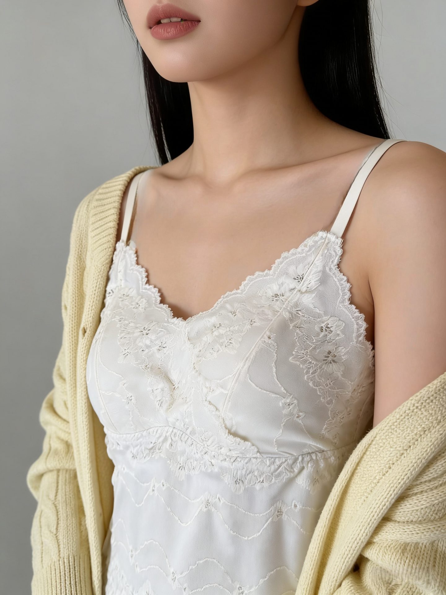 French lace camisole with built-in padded cups