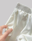 Luxury Satin Silver Fox Fleece Loungewear Set