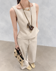 Vintage-Inspired Tie-Back Vest &amp; Pants Set