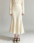Thick Knit High-Waisted Fishtail Skirt