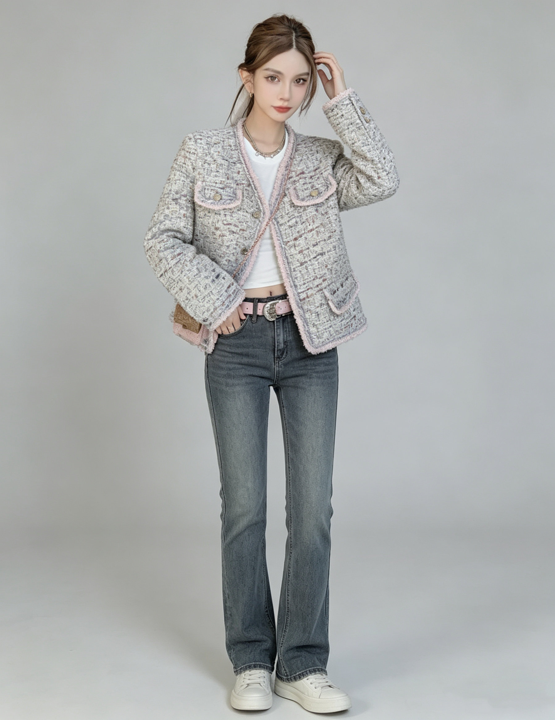 Deluxe Tweed Jacket in Blush Tones